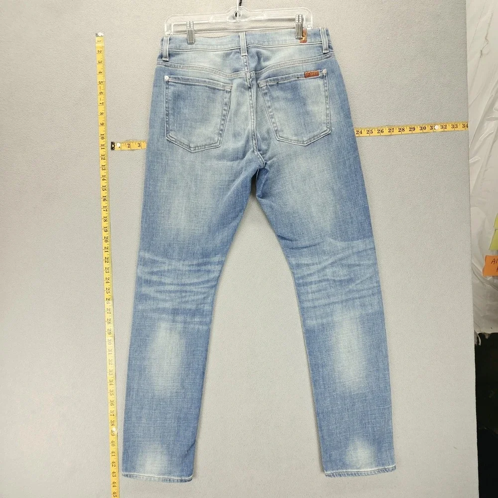 7 For All Mankind Jeans Mens 31x32 Blue Adrien Slim Tapered Light Wash Stretch